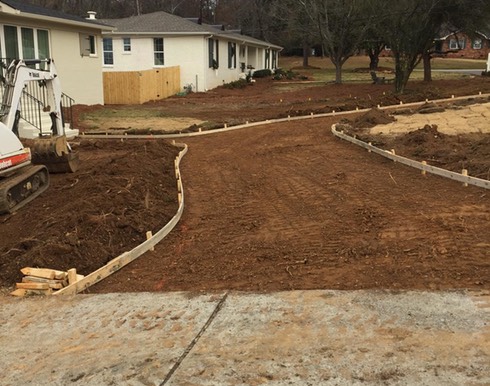 t and D Hauling Excavate Circle driveway graded and concrete ready to pour pic